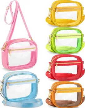 Amylove 6 Pcs Clear Crossbody Bag Stadium Approved TPU Bags with Adjustable Strap Transparent Purse for Concerts Sport Events Amylove 6 Pcs Clear Crossbody Bag Stadium Approved TPU Bags with Adjustable Strap Transparent Purse for Concerts Sport Events