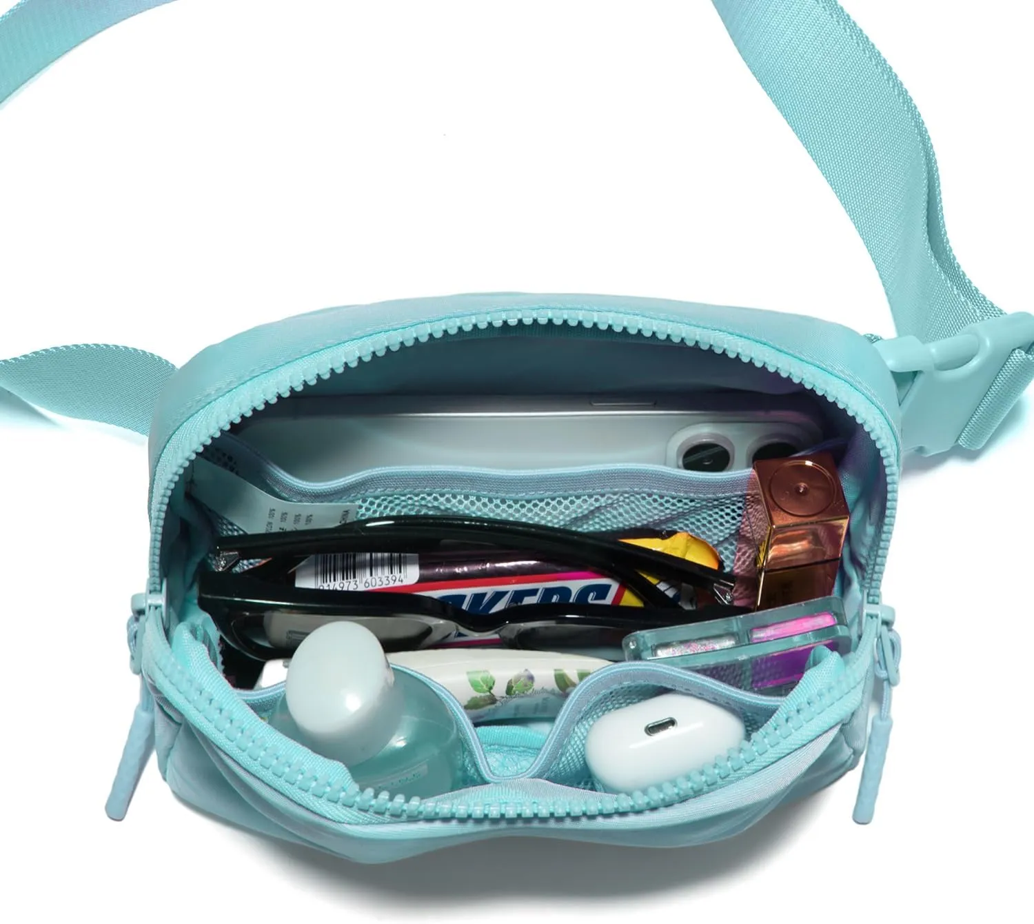 Belt Bag Fanny Pack Crossbody Bags for Women Two-Way Zip Closure Fashion Waist Packs with Adjustable Strap Teen Girl Gifts Trendy Stuff Gifts for Women Teenage Girls (Icing Blue)