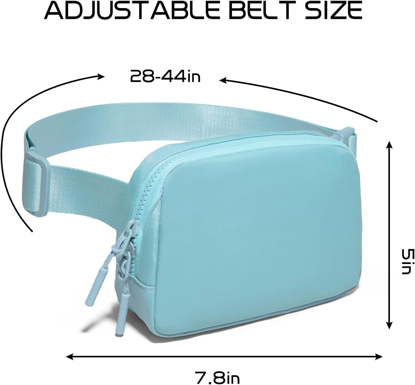 Belt Bag Fanny Pack Crossbody Bags for Women Two-Way Zip Closure Fashion Waist Packs with Adjustable Strap Teen Girl Gifts Trendy Stuff Gifts for Women Teenage Girls (Icing Blue)