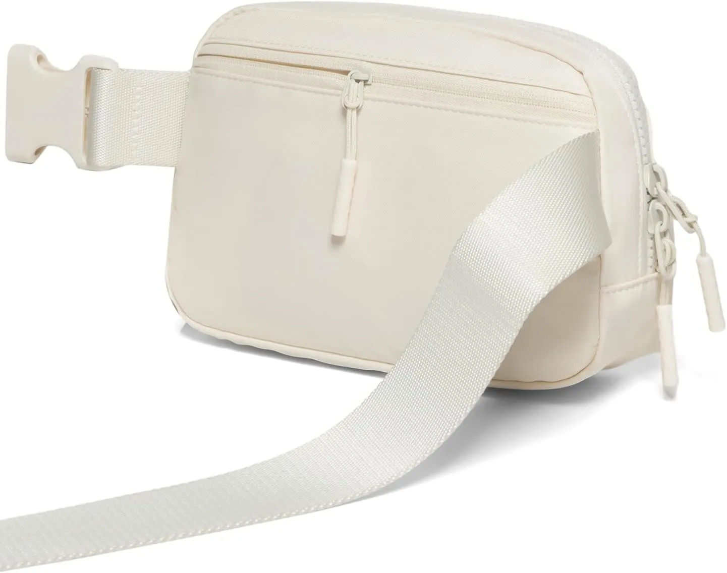 Belt Bag Fanny Pack Crossbody Bags for Women Two-Way Zip Closure Fashion Waist Packs with Adjustable Strap Teen Girl Gifts Trendy Stuff Gifts for Women Teenage Girls (Ivory)