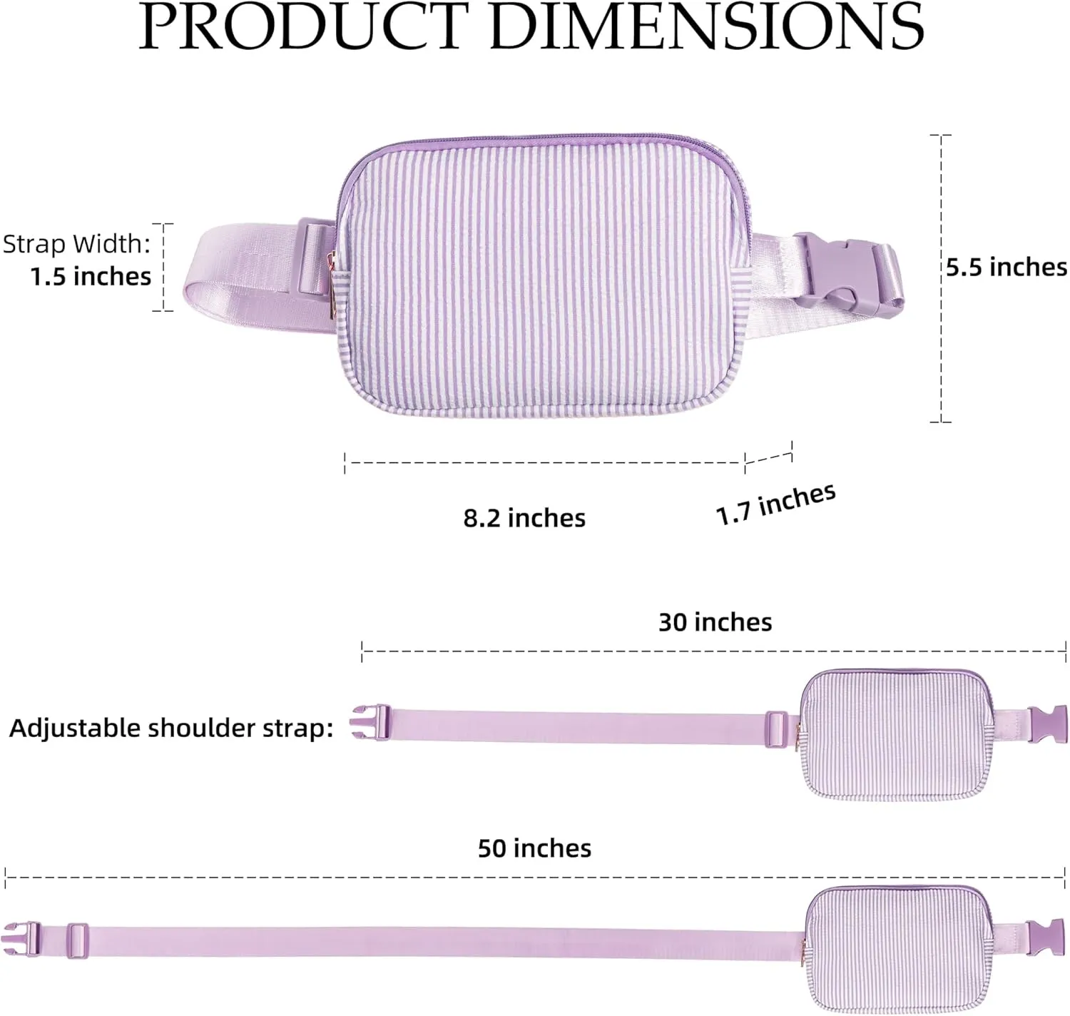 Boulder Bee Belt Bag with Initial Letter, Stylish Fanny Pack for Teenager Girls, Cute Trendy Stuff, Crossbody Bags, Birthday Gifts Bag, Christmas Gift(Purple, Purple Smile Face)