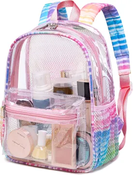 Clear Mini Backpack for Stadium Events 12x12x6 Small Transparent Backpacks Plastic See Through Clear Bag for Concerts Work Festival Security Travel