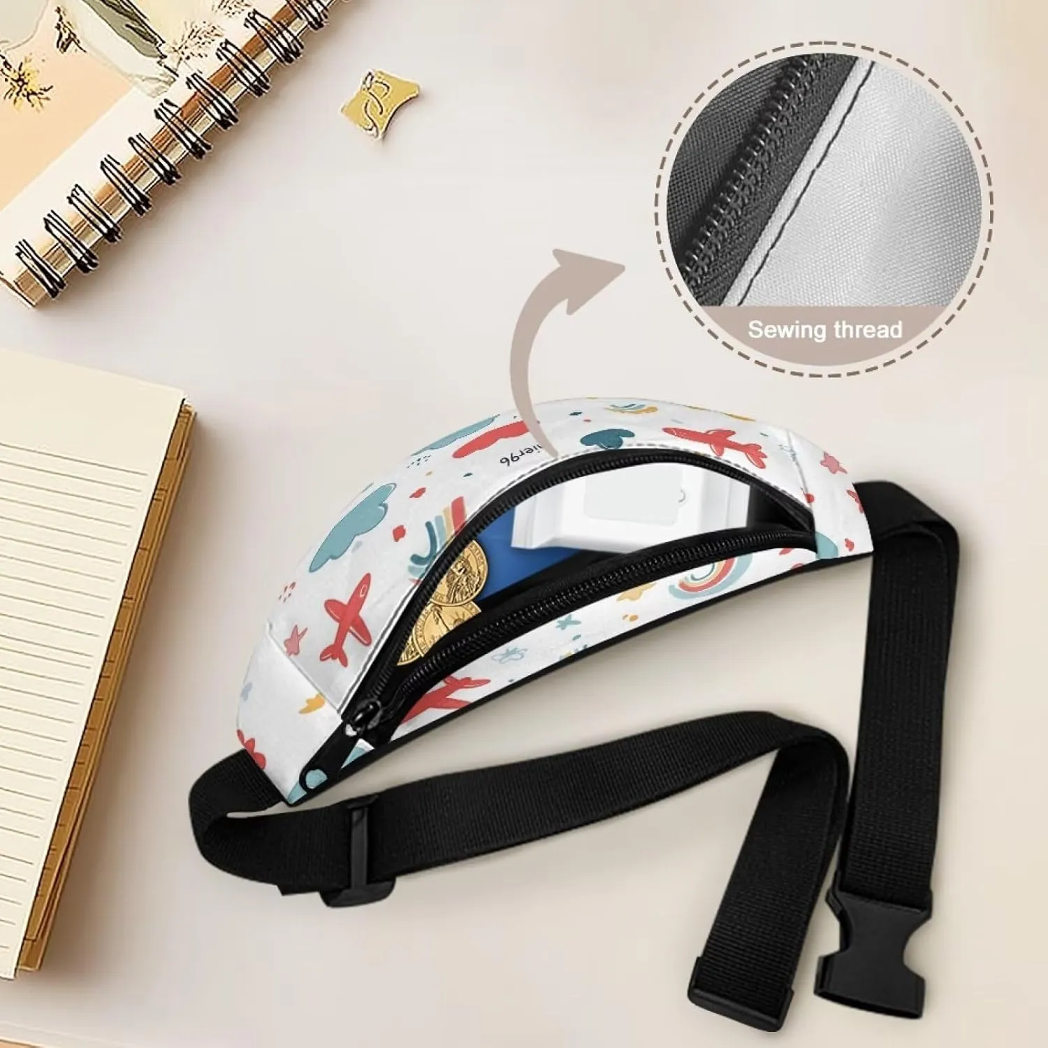 Cozeyat Cartoon Airplane Girls Cross Body Fanny Pack for Kids 6-8 Kids Fanny Pack Belt Bag Hip Pack Girls Bum Bag Lightweight Chest Bag Small Travel Essential for Casual Running Traveling Hiking Gifts