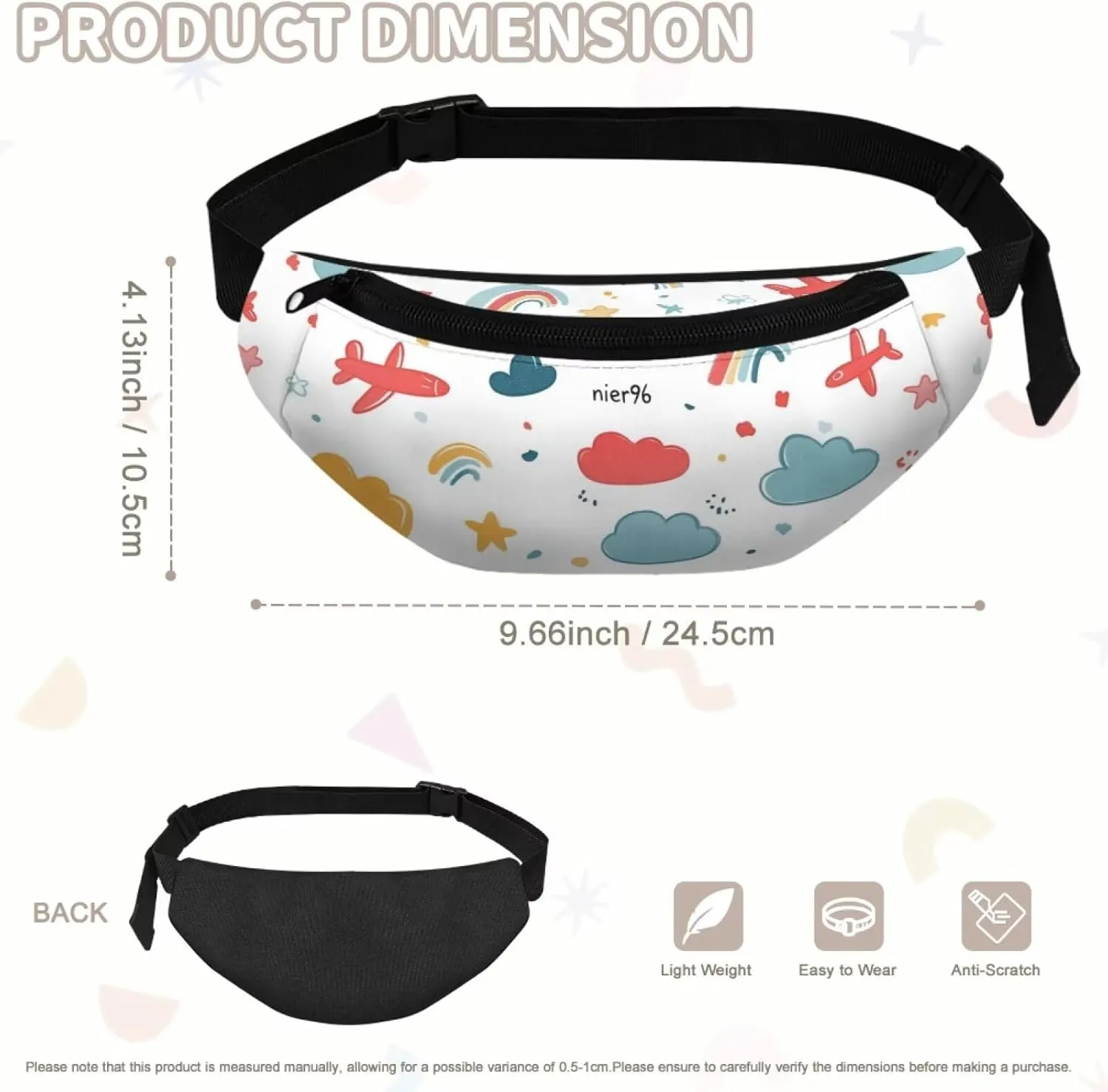 Cozeyat Cartoon Airplane Girls Cross Body Fanny Pack for Kids 6-8 Kids Fanny Pack Belt Bag Hip Pack Girls Bum Bag Lightweight Chest Bag Small Travel Essential for Casual Running Traveling Hiking Gifts