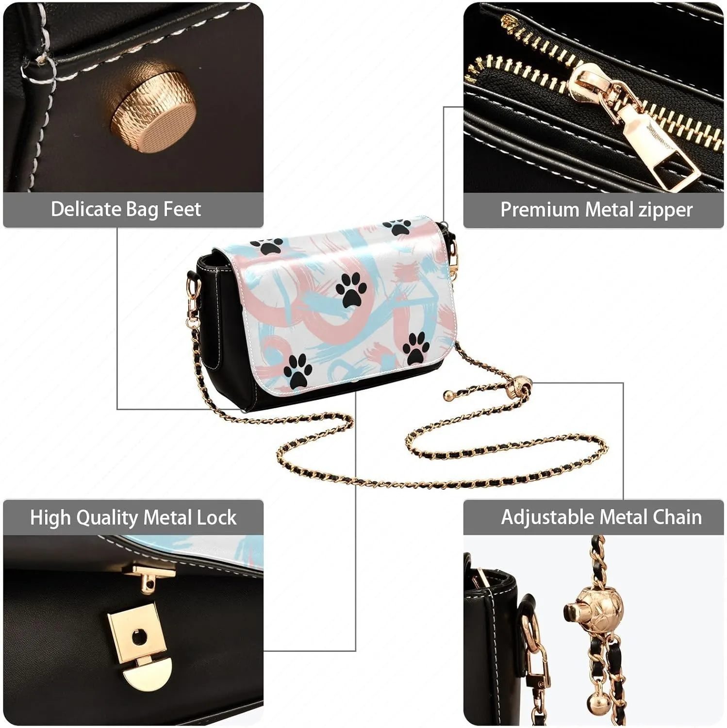 Crossbody Bags for Women Trendy Women's Black Shoulder Bag Small PU Leather Flap Cross Body Bag Handbags