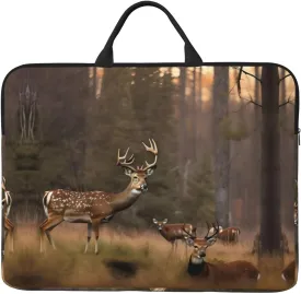 Deer Hunting Print Stylish 14in Polyester Laptop Bag Carry Laptop Bag With Water-Resistant Feature Deer Hunting Print Stylish 14in Polyester Laptop Bag Carry Laptop Bag With Water-Resistant Feature