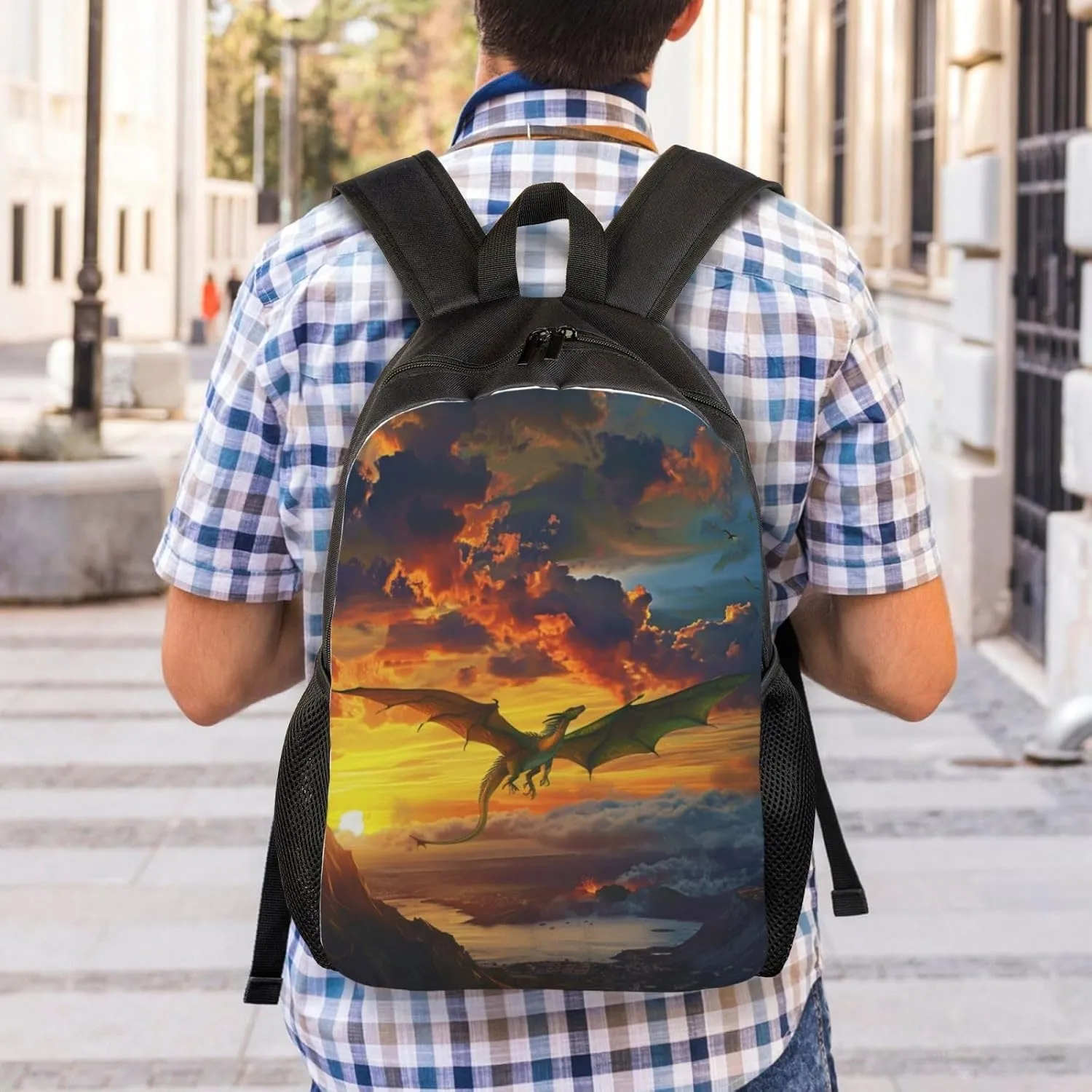 Dragon Bathes In The Morning Sun Backpack Waterproof Anti Theft Durable Light Laptop Bag Backpacks For Women Men Travel Gym Backpack