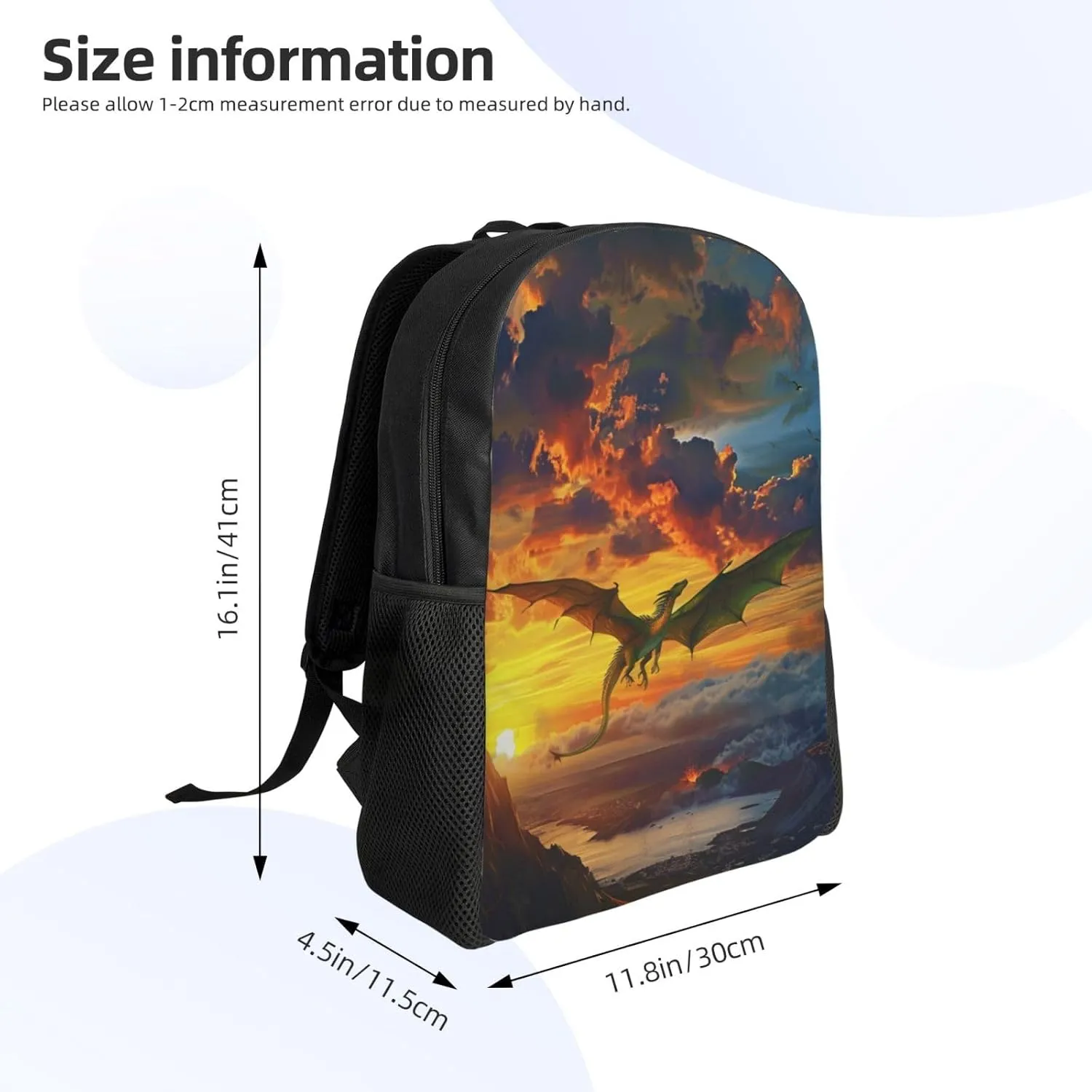 Dragon Bathes In The Morning Sun Backpack Waterproof Anti Theft Durable Light Laptop Bag Backpacks For Women Men Travel Gym Backpack