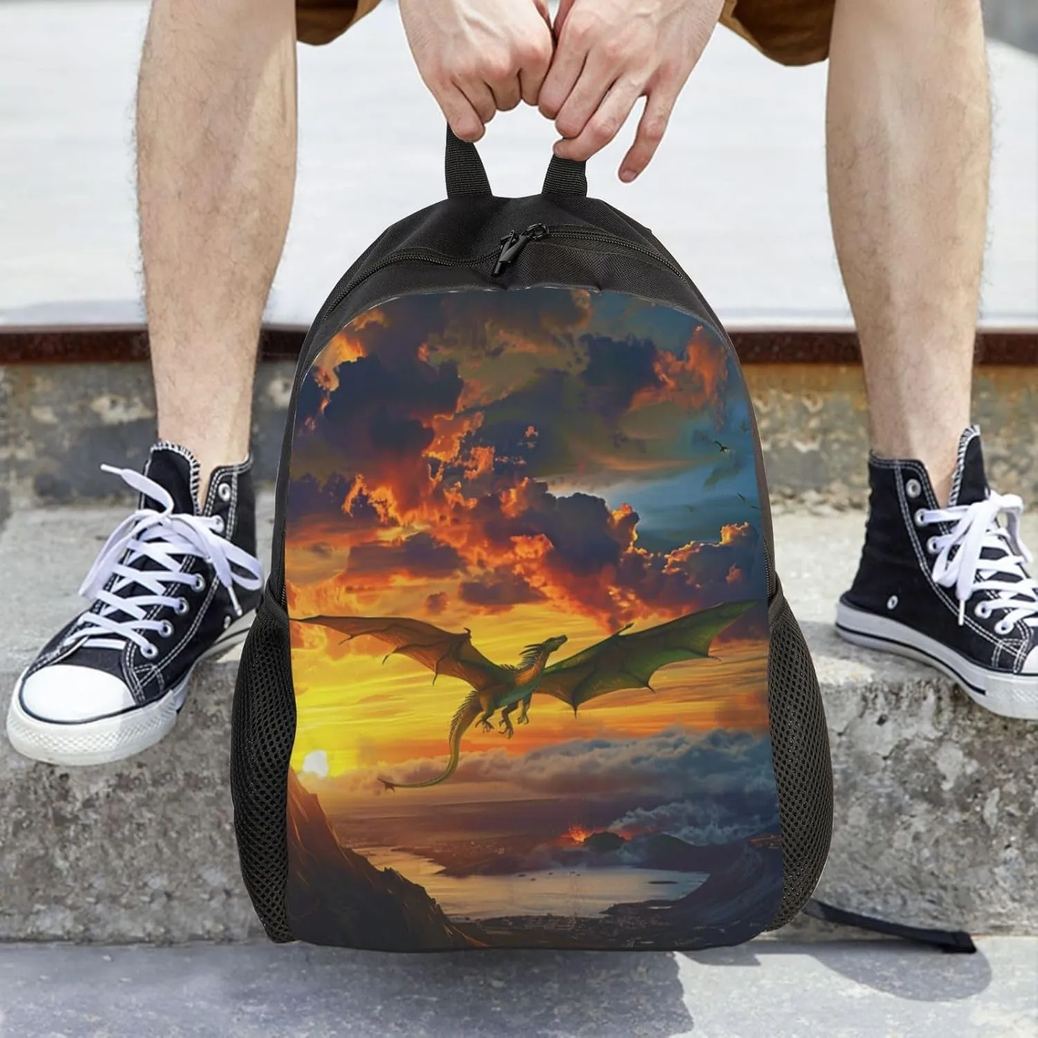 Dragon Bathes In The Morning Sun Backpack Waterproof Anti Theft Durable Light Laptop Bag Backpacks For Women Men Travel Gym Backpack
