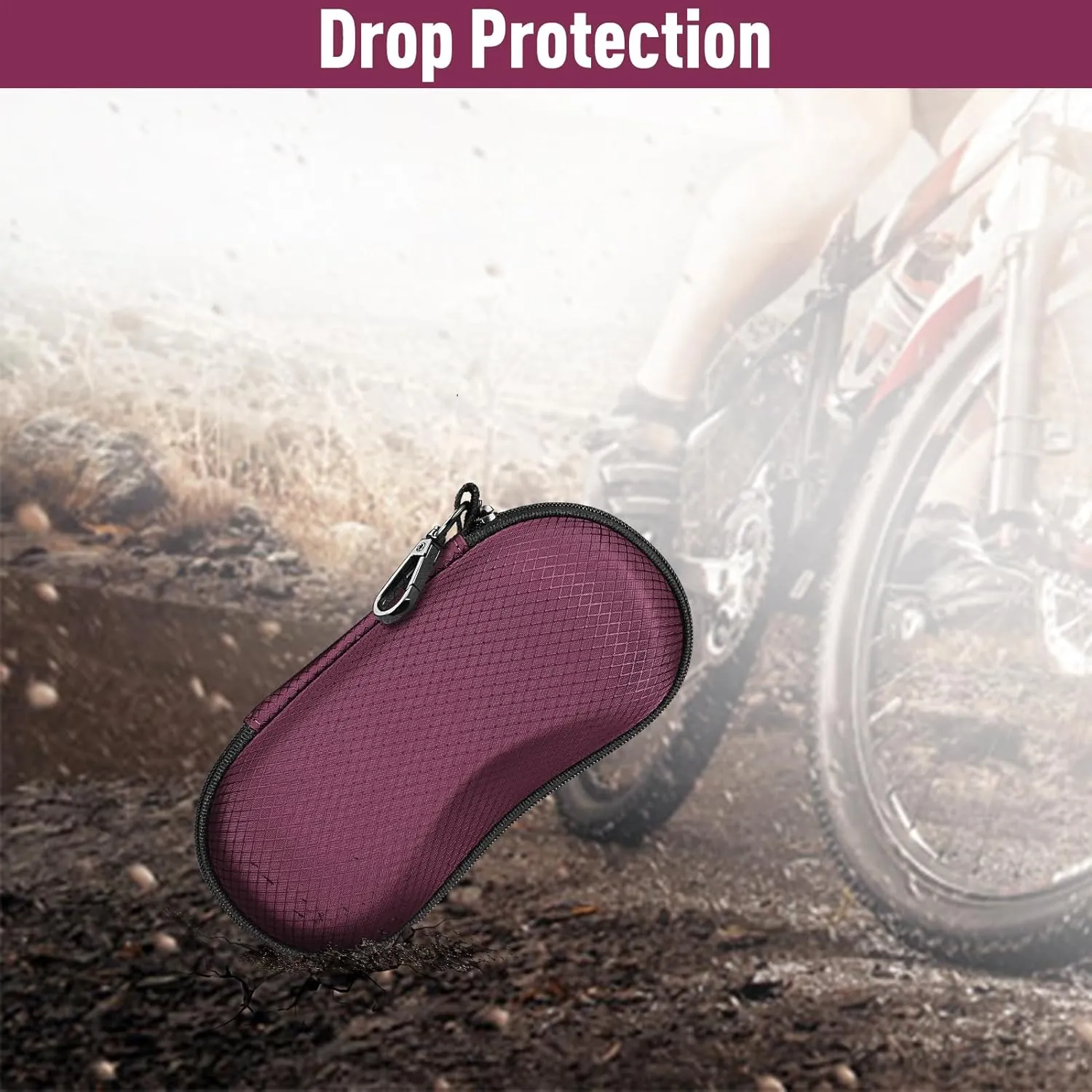 Fintie Sunglasses Case, Hard EVA Shell Shockproof Sport Glasses Case with Metal Carabiner Travel Zipper Eyeglasses Holder