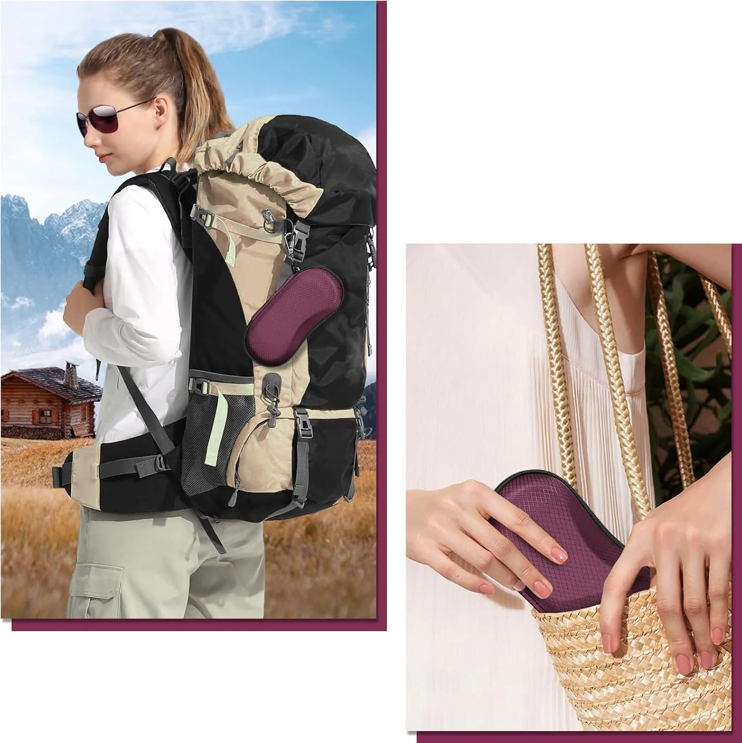 Fintie Sunglasses Case, Hard EVA Shell Shockproof Sport Glasses Case with Metal Carabiner Travel Zipper Eyeglasses Holder
