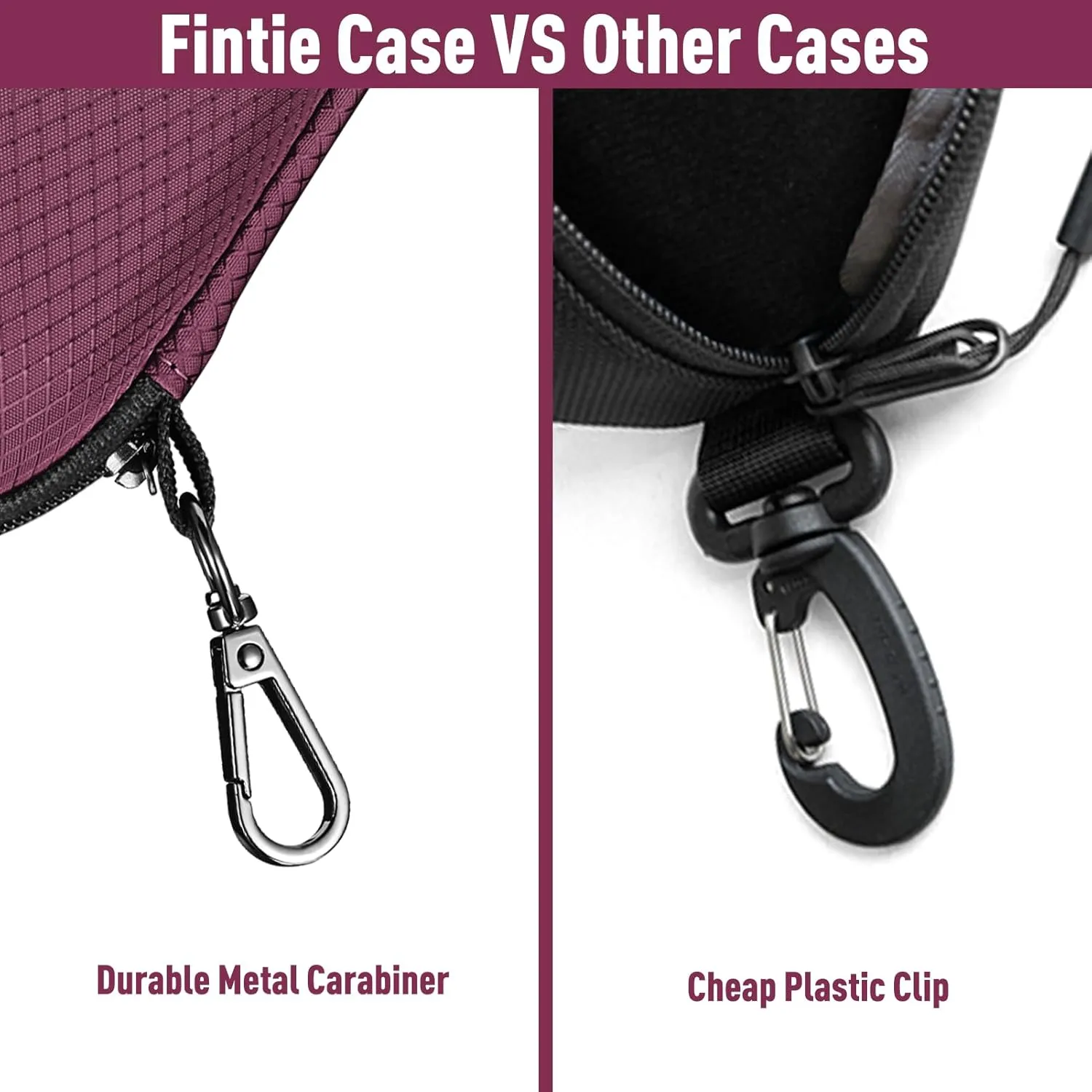 Fintie Sunglasses Case, Hard EVA Shell Shockproof Sport Glasses Case with Metal Carabiner Travel Zipper Eyeglasses Holder