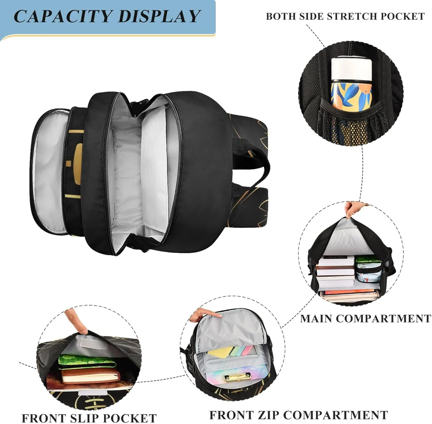Fisyme Gold American Football School Backpack Laptop Backpack Bags Bookbag Travel Casual Computer Notebooks Daypack