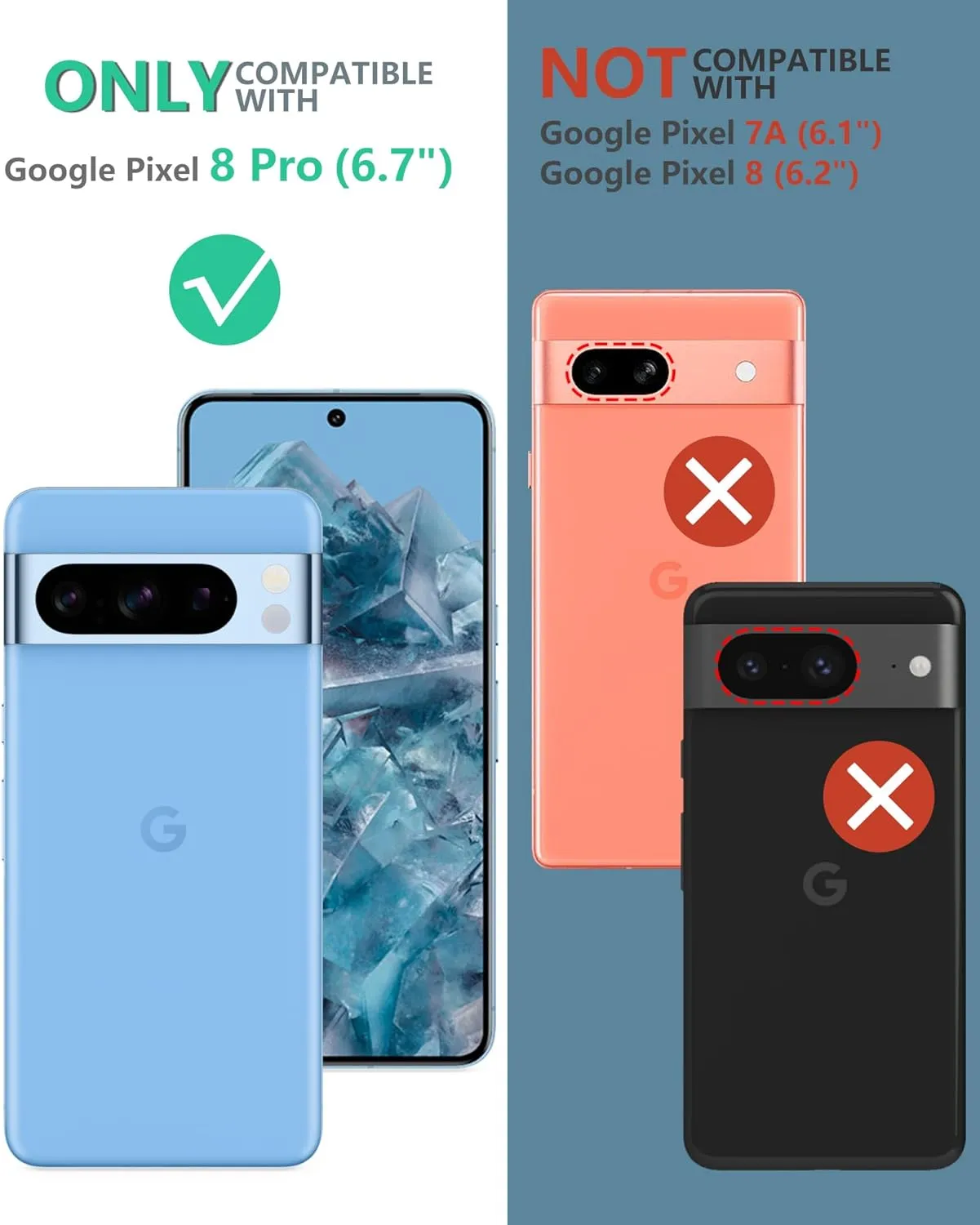 FNTCASE for Google Pixel 8 Pro Case: Built-in Screen Protector & Kickstand & Belt-Clip Holster, Extra Front Frame, Full-Body Dual Layer Rugged Military Shockproof Cell Phone Protective Cover-Teal