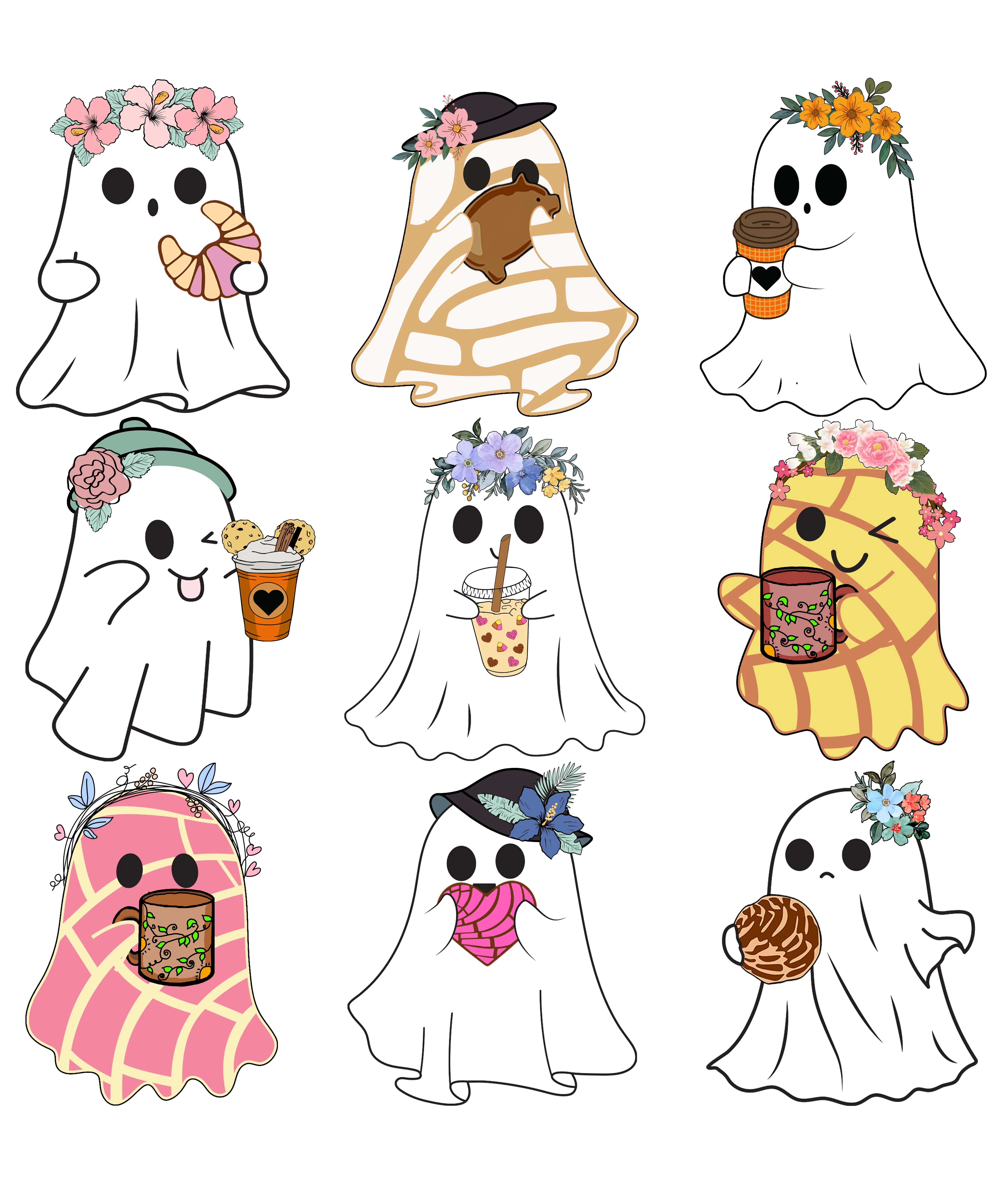 Ghosts heat transfer, press and peel, no shirt