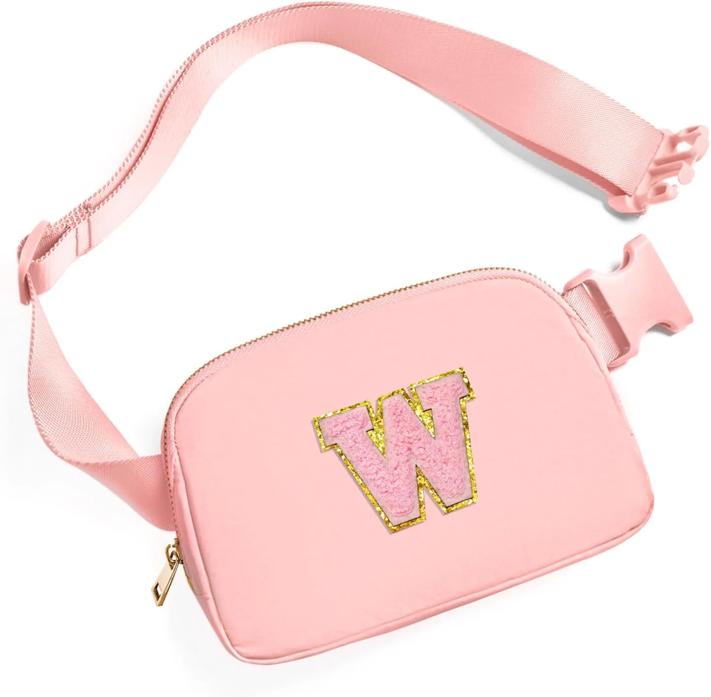 Gitus Customizable Gifts for Girls Age 6-8 8-10 Belt Bag Fanny Pack with Initial for Girls Birthday Gifts for Teenager Girls Teen Girl Gifts Trendy Stuff Light Pink-W