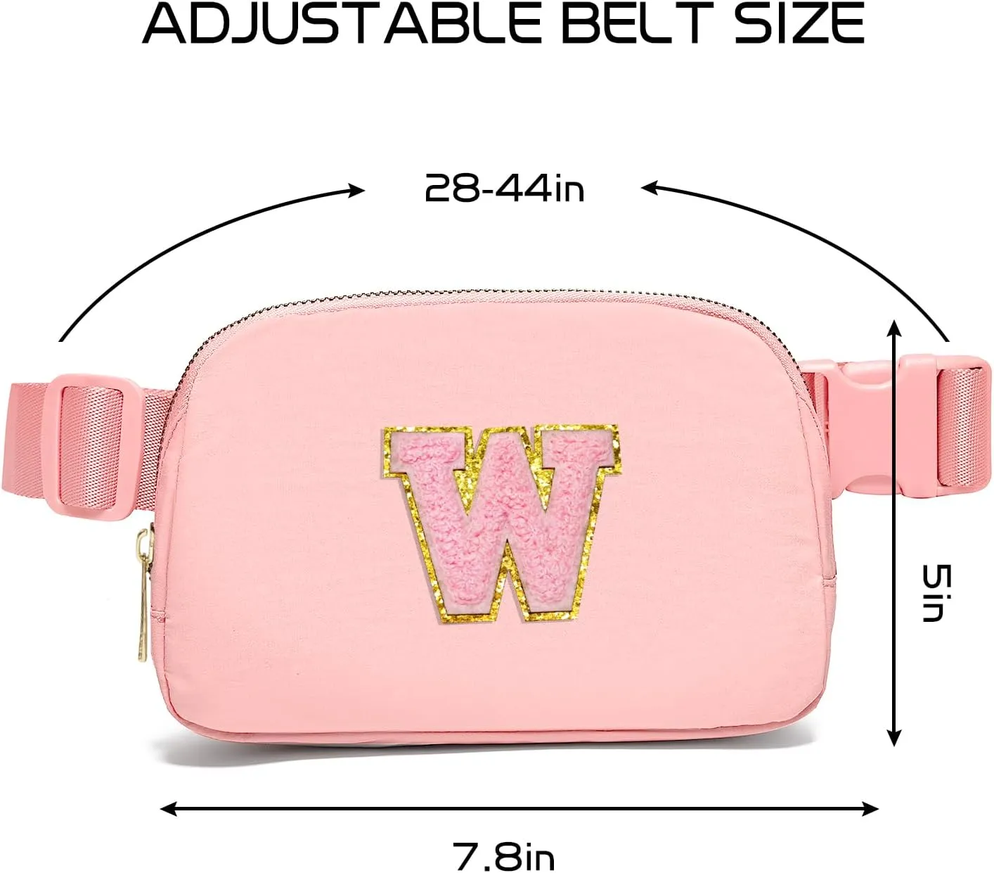 Gitus Customizable Gifts for Girls Age 6-8 8-10 Belt Bag Fanny Pack with Initial for Girls Birthday Gifts for Teenager Girls Teen Girl Gifts Trendy Stuff Light Pink-W