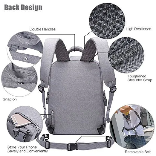 Gray Professional Fashion Multifunction DSLR Camera Bag Waterproof Durable Camera Backpack