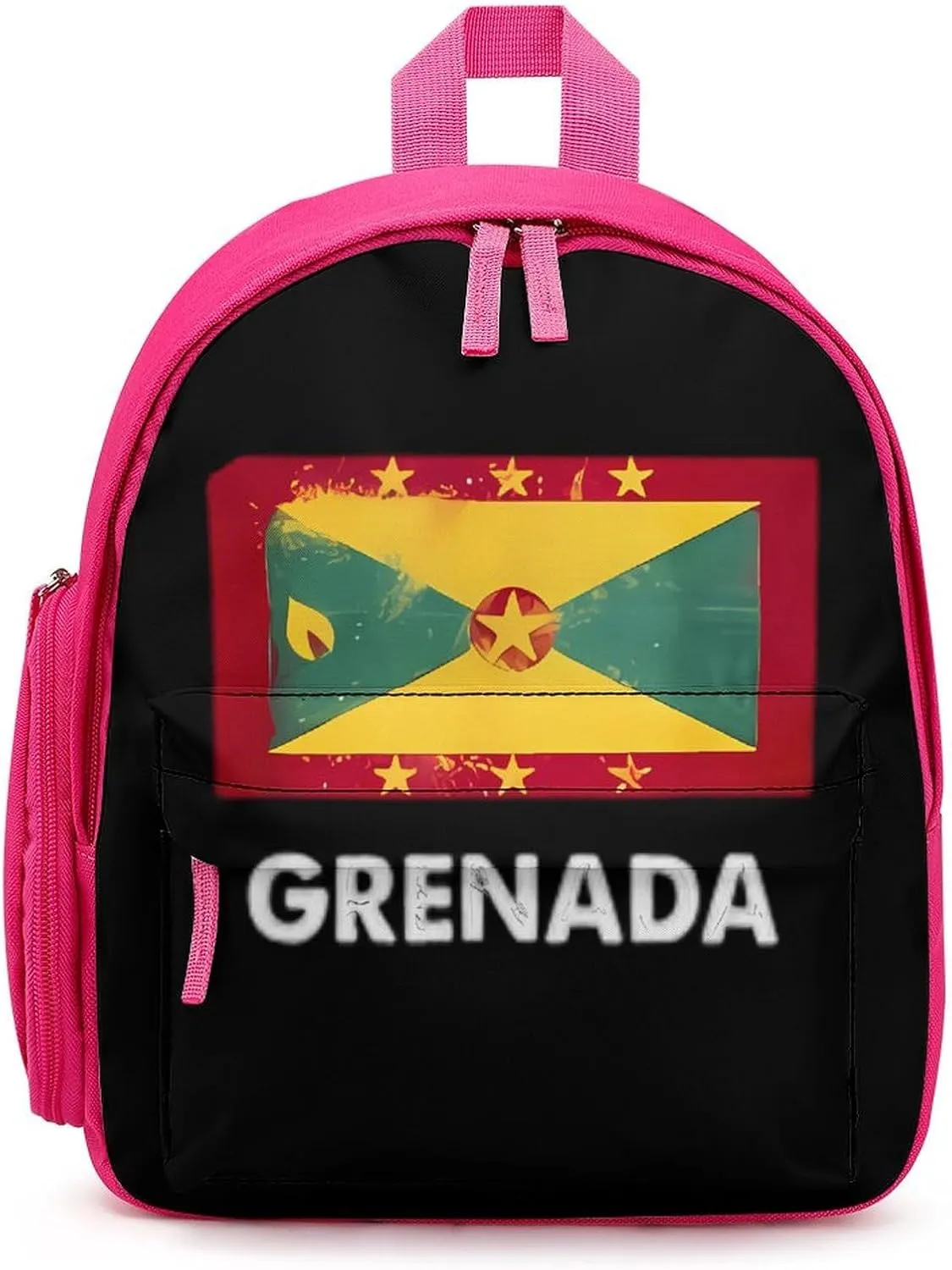 Grenada Flag Cute Backpack Daily Casual Daypack Travel Mini Bag with Adjustable Strap Pink-style-39