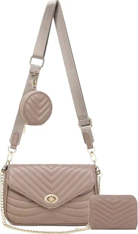 JEEHAN Quilted Crossbody Bags for women Designer Shoulder Handbags Small Purse
