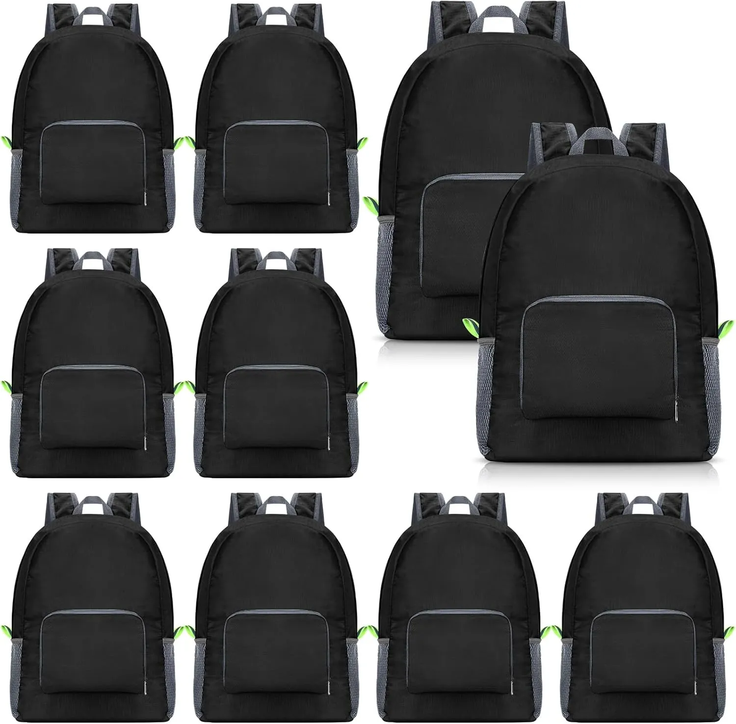 Jexine 10 Pcs Backpacks in Bulk 16.5 Inches Back Pack Basic Backpack for Adult Lightweight Outdoor Travel Book Bags(Black)