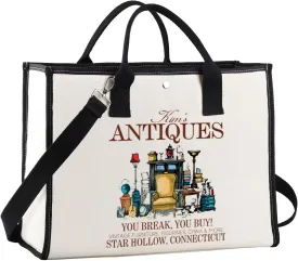 JNIAP Kim's Antiques Tote Bag - Gilmore Fans Rory And Lorelai Luke's Diner Stars Hollow Gifts