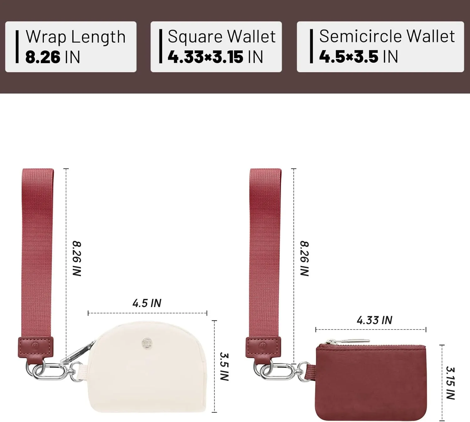 Keychain Wallet Mini Zip Around Wristlet Wallets for Women Detachable Dual Pouch Wristlet Portable Coin Purse Small Wallets
