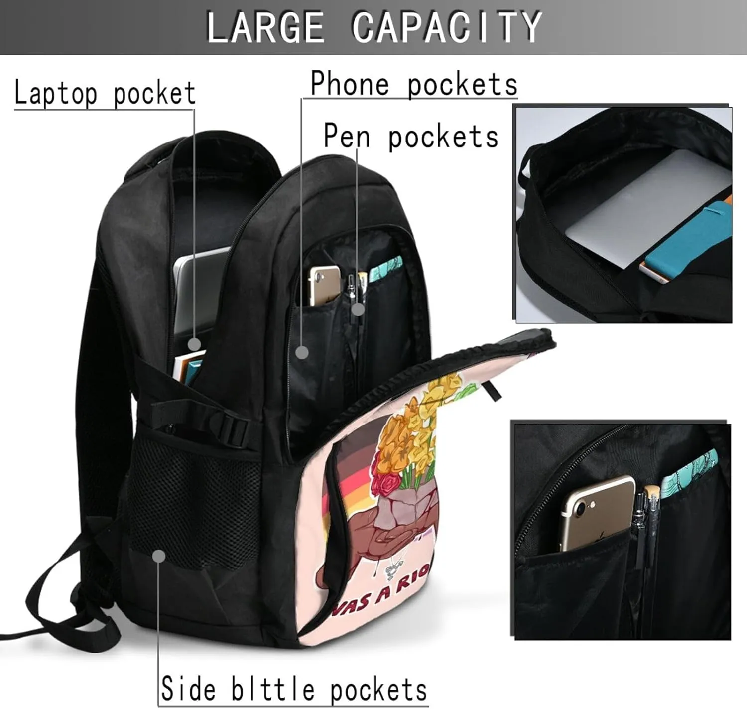 LGBT Rainbow Gay Pride Flag The First Pride Was A Riot Travel Laptop Backpack Casual Daypack Large Notebook Rucksack Business Bag Sports Bags with USB Charging Port for Gym Yoga Hiking