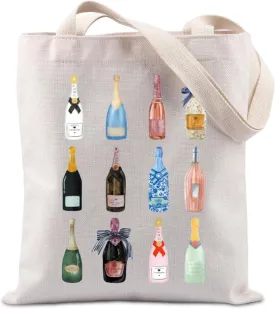 Lywjyb Birdgot Champagne Themed Tote Bag Bachelorette Party Gift Low Alcohol Sparkling Champagne Gift