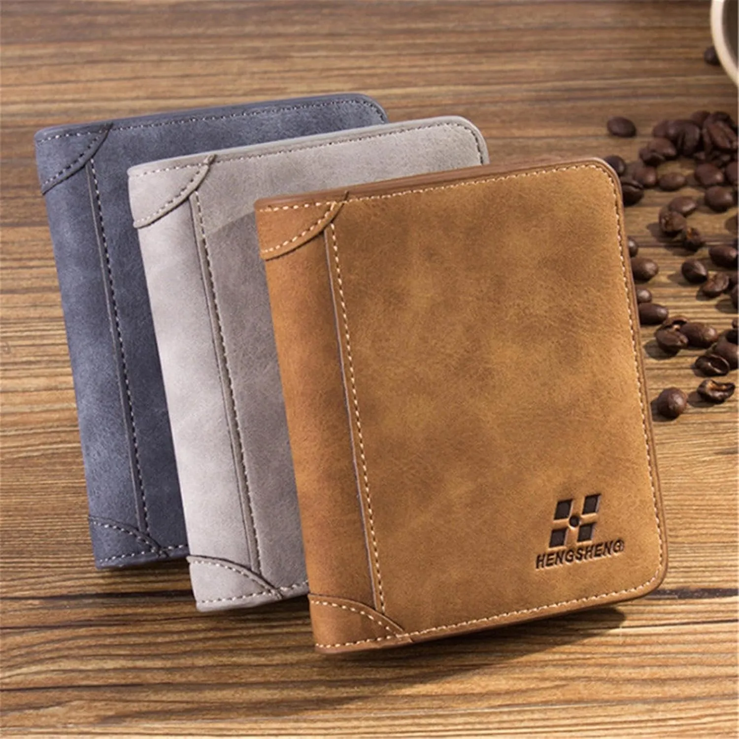 Minimalist Wallet for Men Lightweight Portable Durable Bifold Travel Wallet Stylish Thin Front Pocket Purse, Ash, A