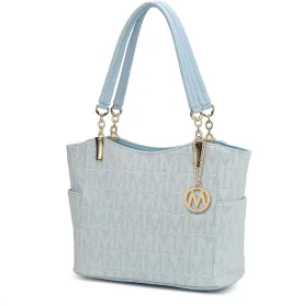 MKF Collection Signature Tote Bag for Women, Shoulder bag Vegan Leather Top-Handle Handbag Purse