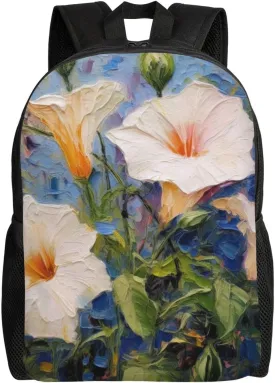 Morning Glory Flowers Backpack Waterproof Anti Theft Durable Light Laptop Bag Backpacks For Women Men Travel Gym Backpack