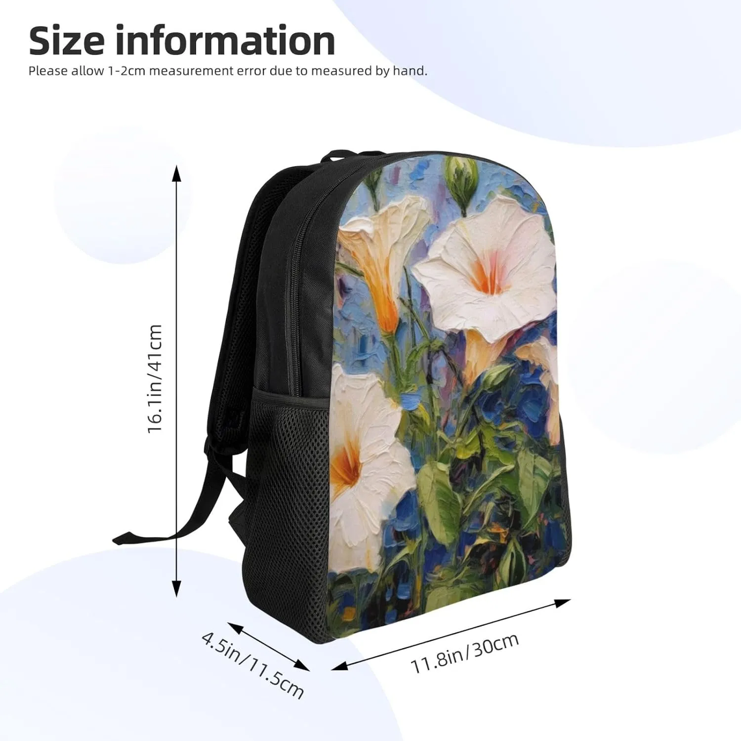 Morning Glory Flowers Backpack Waterproof Anti Theft Durable Light Laptop Bag Backpacks For Women Men Travel Gym Backpack