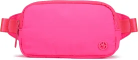 Pander Mini Belt Bag  Ultra Compact, Fits 6.7 Phone, Lipstick, Earbuds, Essentials, Small Crossbody Waist Purse, Sonic Pink