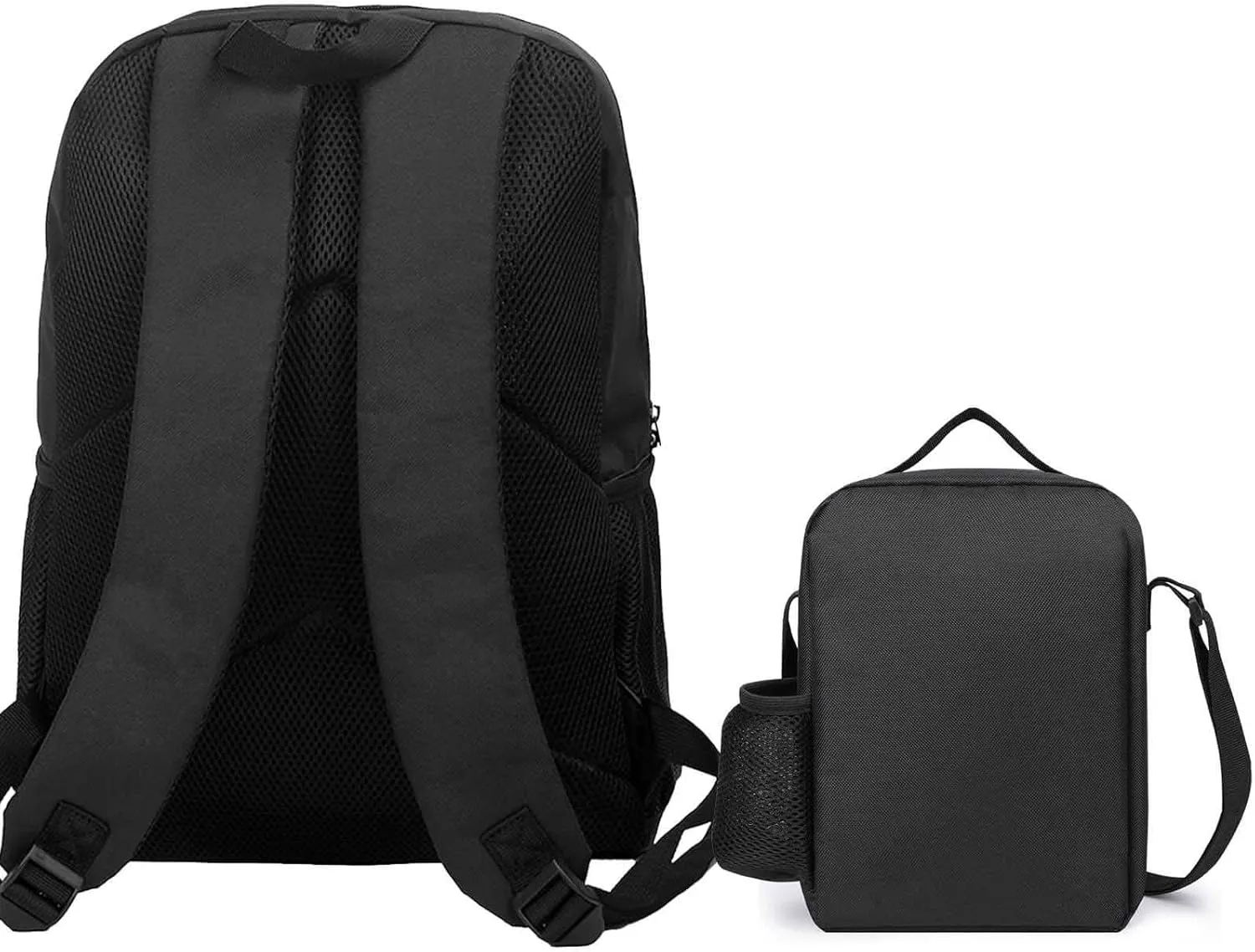 Portable Backpack Set with Lunch Bag & Pencil Case, Butterfly Motif Print 3-in-1 Durable Work Bag,Adjustable Straps,Lightweight & Spacious