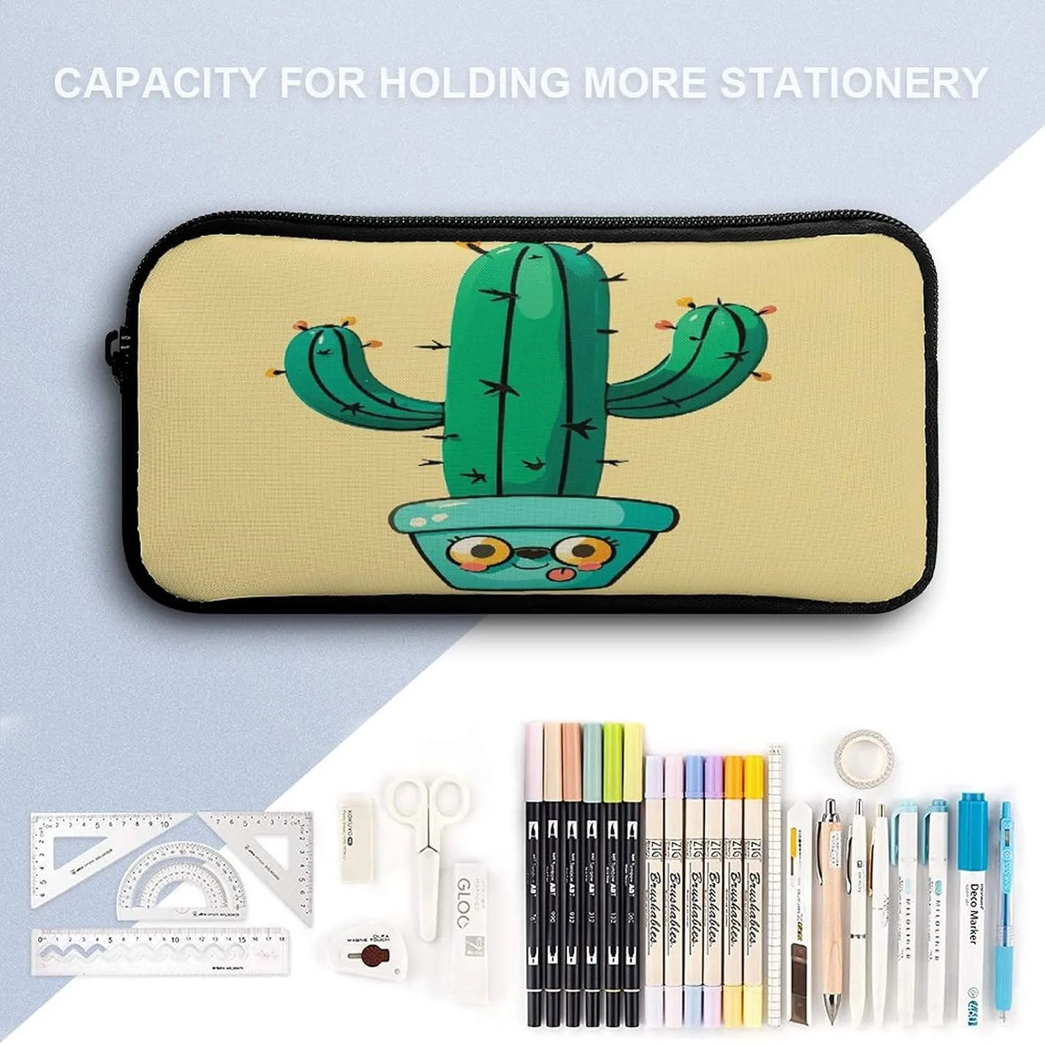 Portable Backpack Set with Lunch Bag & Pencil Case, Cacti Print 3-in-1 Durable Work Bag,Adjustable Straps,Lightweight & Spacious