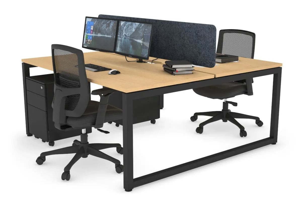 Quadro Loop Legs 2 Person Office Workstation [1600L x 800W with Cable Scallop]