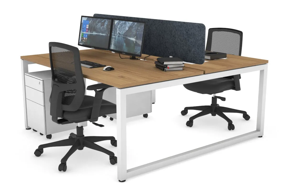 Quadro Loop Legs 2 Person Office Workstation [1600L x 800W with Cable Scallop]