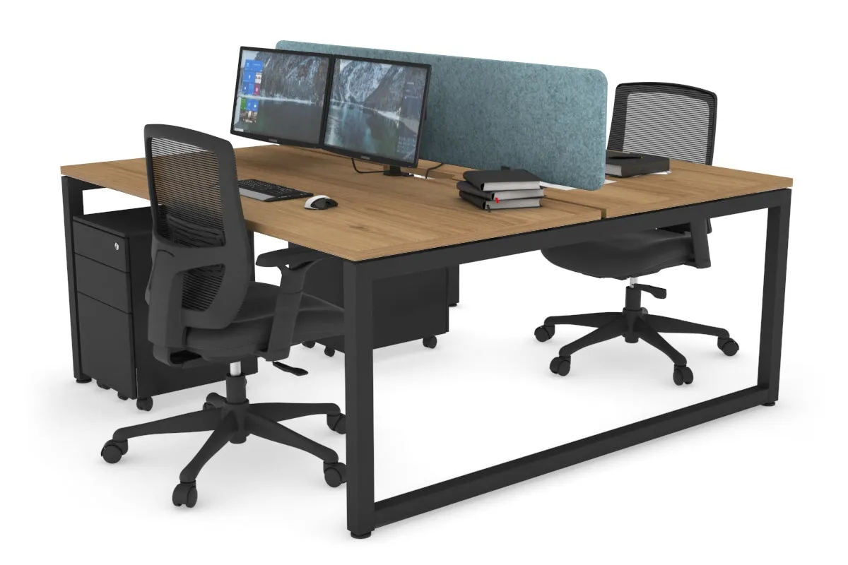 Quadro Loop Legs 2 Person Office Workstation [1600L x 800W with Cable Scallop]