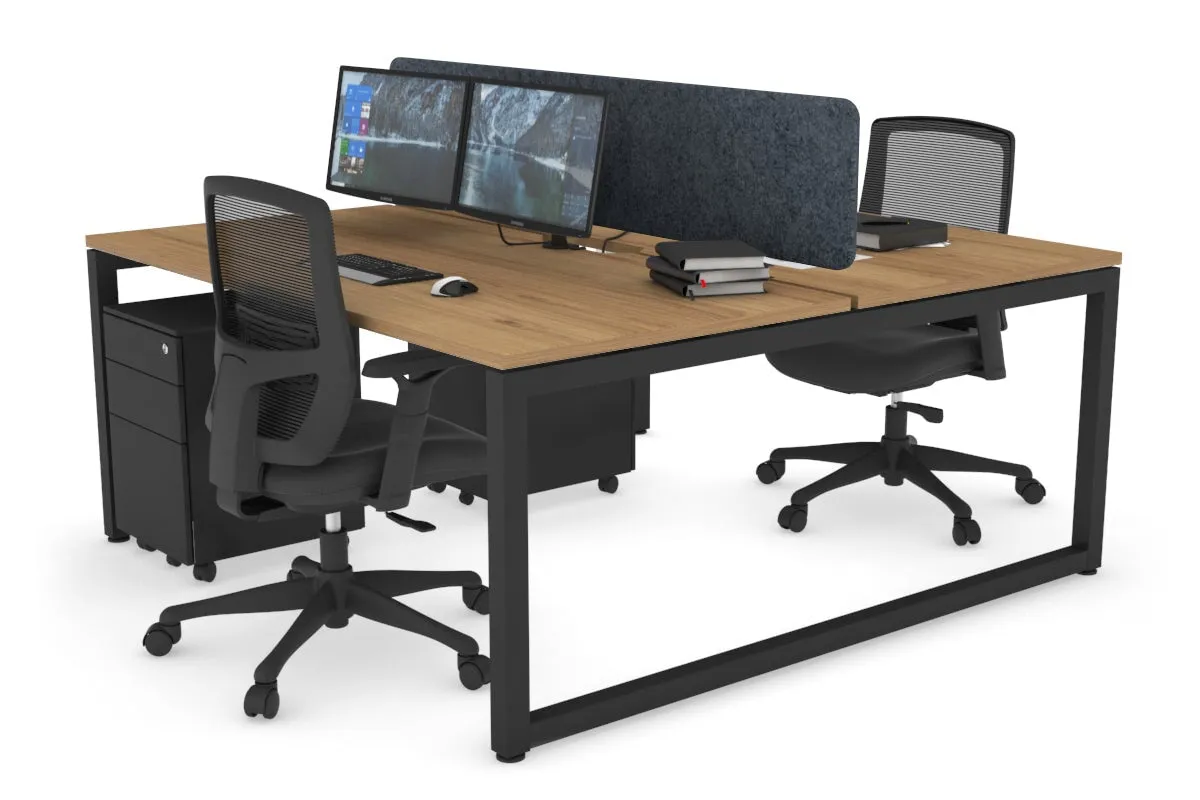 Quadro Loop Legs 2 Person Office Workstation [1600L x 800W with Cable Scallop]