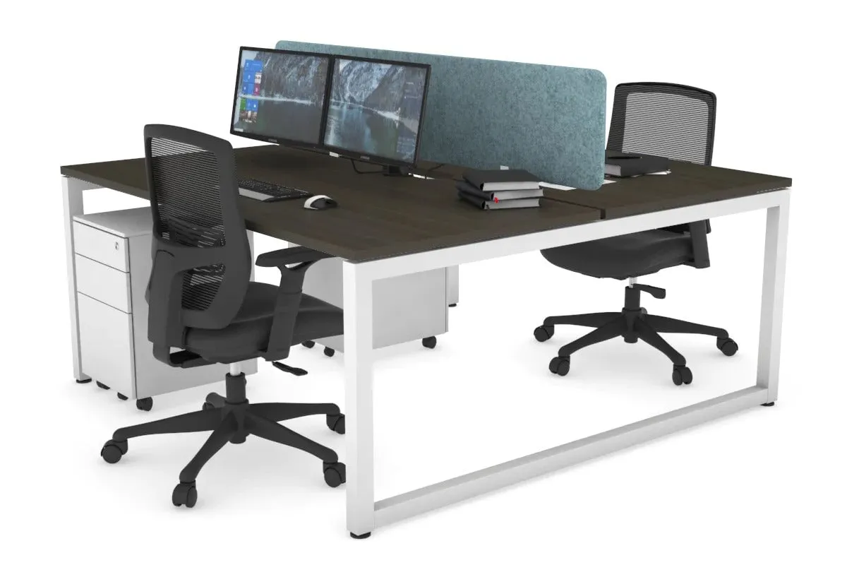 Quadro Loop Legs 2 Person Office Workstation [1600L x 800W with Cable Scallop]