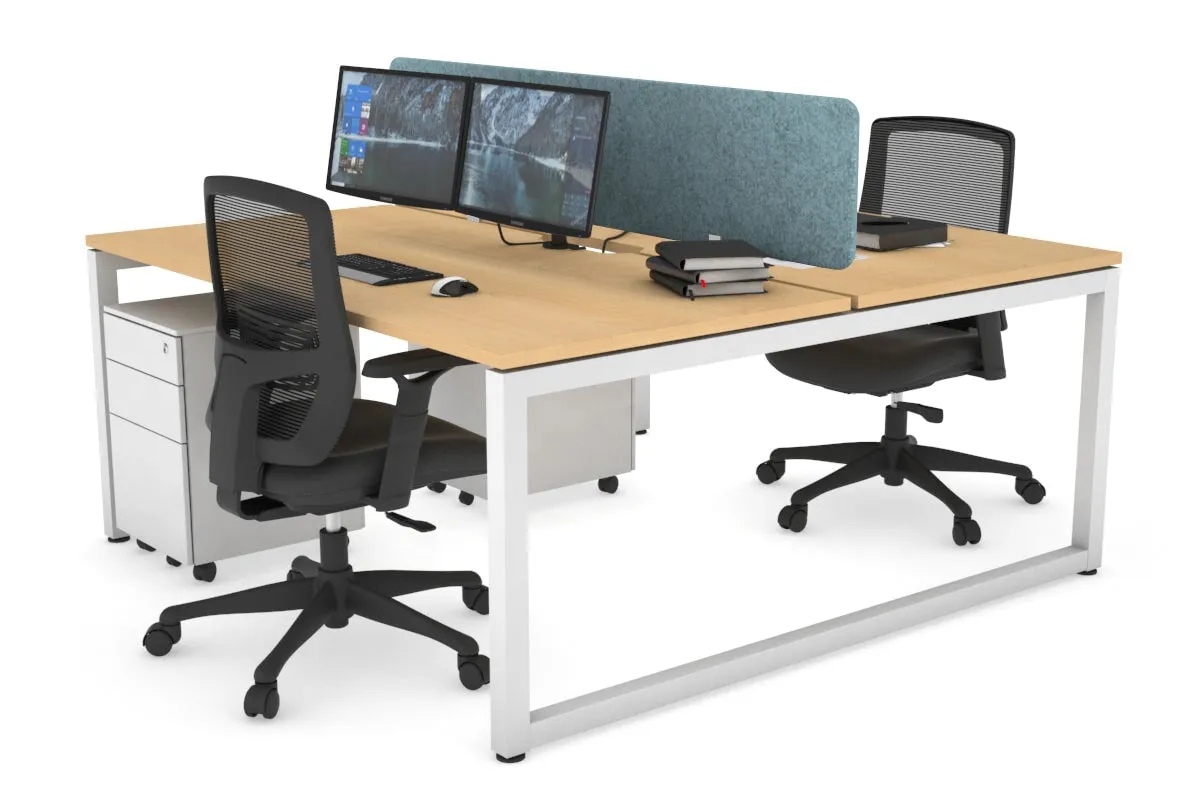 Quadro Loop Legs 2 Person Office Workstation [1600L x 800W with Cable Scallop]