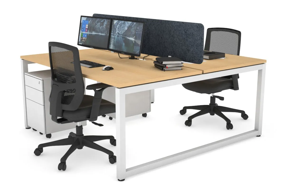 Quadro Loop Legs 2 Person Office Workstation [1600L x 800W with Cable Scallop]
