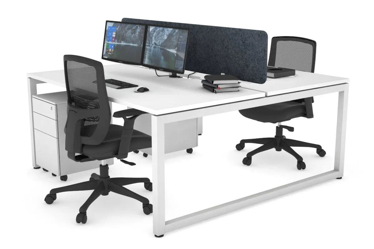 Quadro Loop Legs 2 Person Office Workstation [1600L x 800W with Cable Scallop]