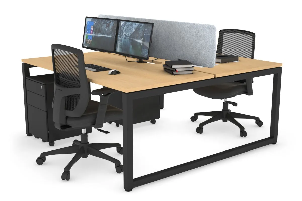 Quadro Loop Legs 2 Person Office Workstation [1600L x 800W with Cable Scallop]