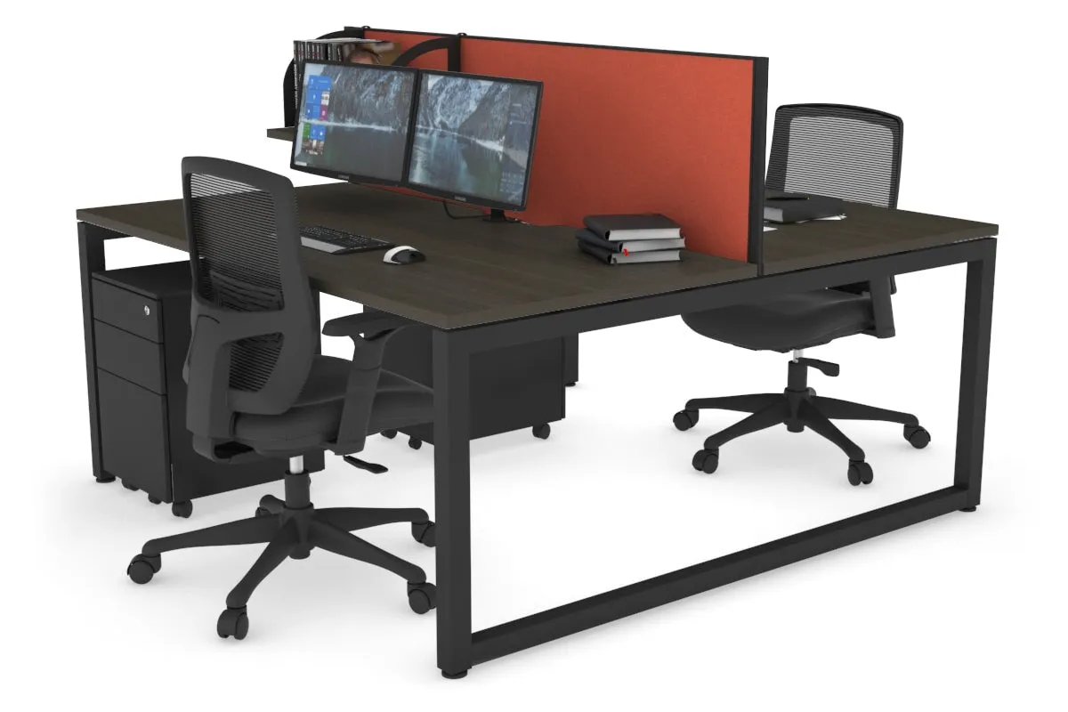 Quadro Loop Legs 2 Person Office Workstation [1600L x 800W with Cable Scallop]