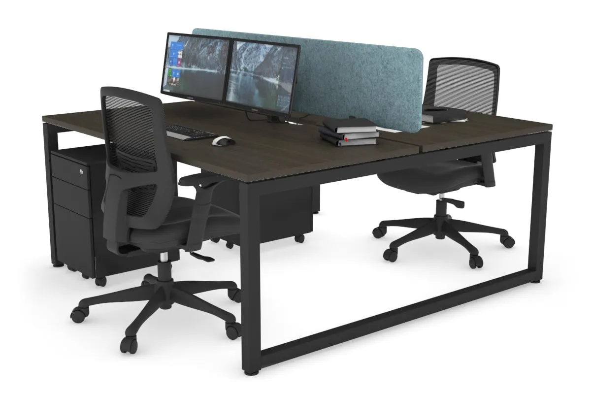 Quadro Loop Legs 2 Person Office Workstation [1600L x 800W with Cable Scallop]
