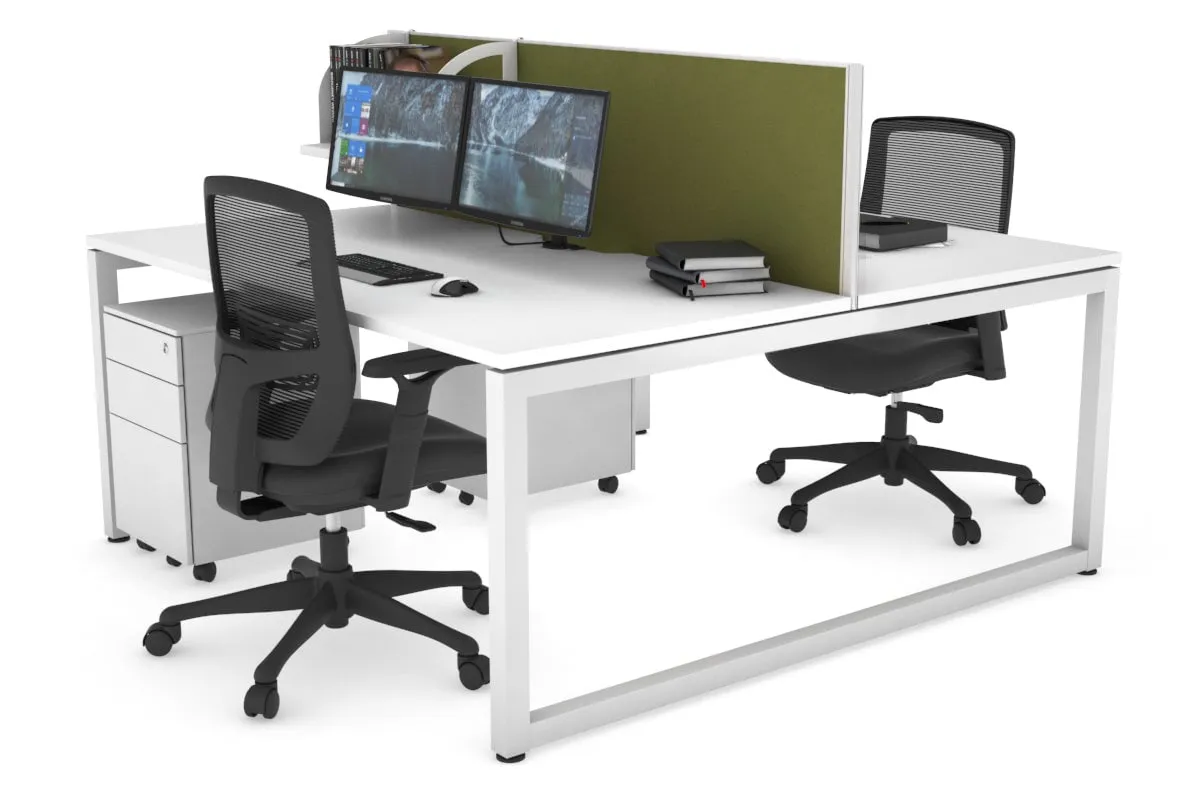 Quadro Loop Legs 2 Person Office Workstation [1600L x 800W with Cable Scallop]