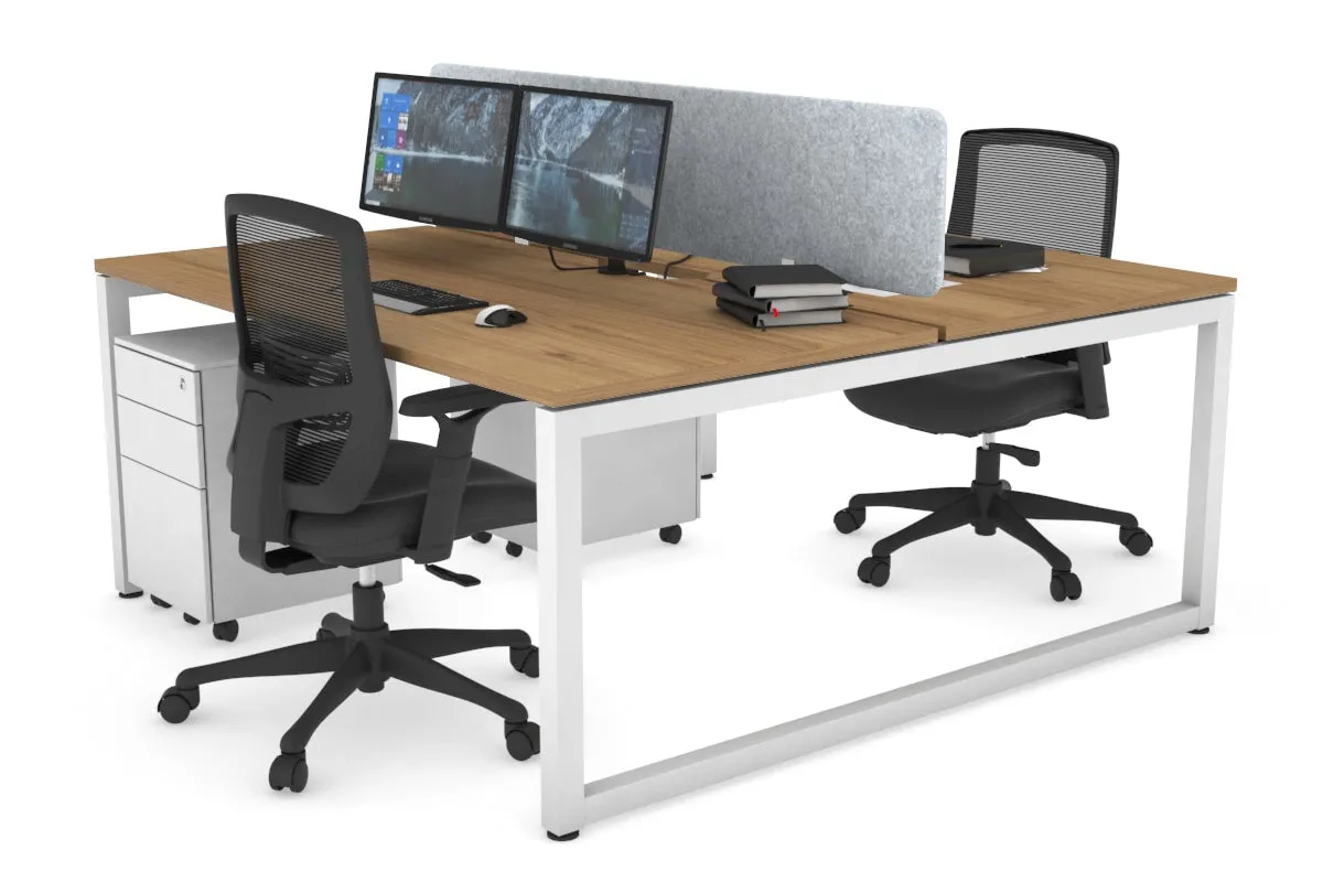 Quadro Loop Legs 2 Person Office Workstation [1600L x 800W with Cable Scallop]