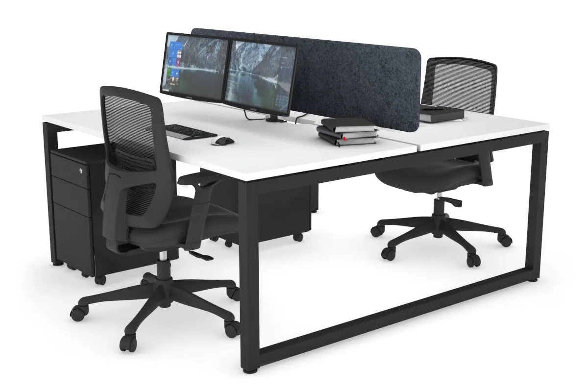 Quadro Loop Legs 2 Person Office Workstation [1600L x 800W with Cable Scallop]